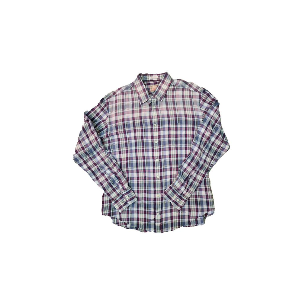 Vtg Gant Handloom Madras Long Sleeve Mens Button Shirt Size XL